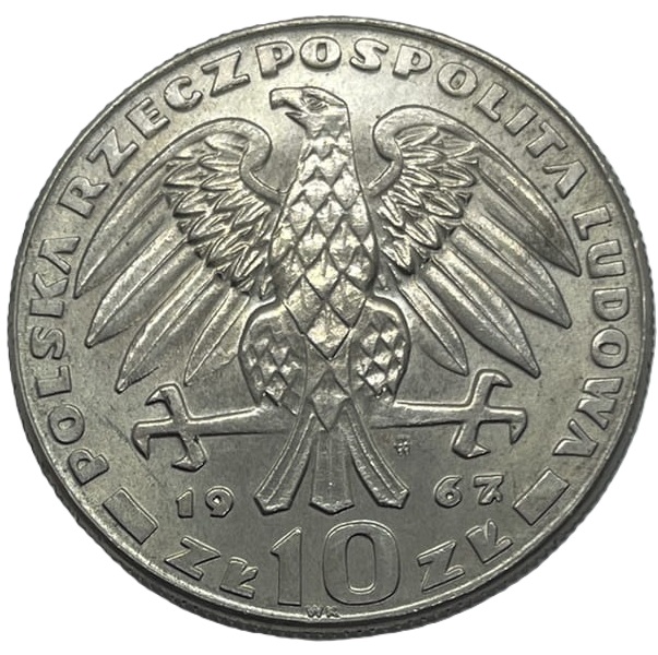 Moneta 10 zł Karol Świerczewski 1967 awers