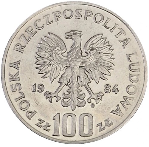 Moneta 100 zł Wincenty Witos 1984 awers