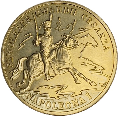 Moneta 2 zł Szwoleżer Napoleona I 2010 rewers