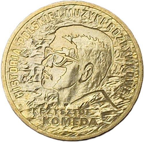 Moneta 2 zł z Krzysztof Komeda 2010 rewers