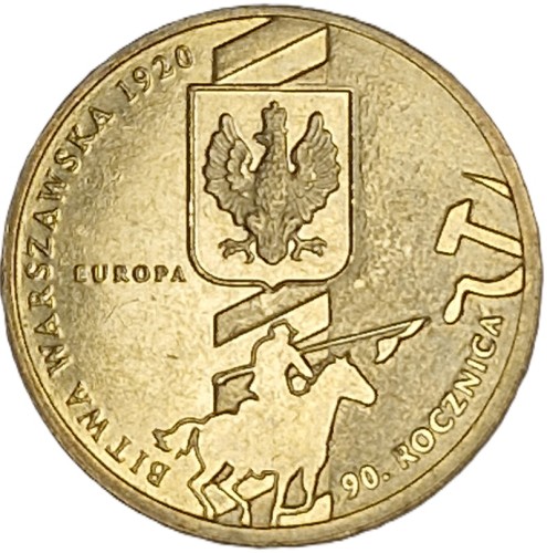 Moneta 2 zł z 90 rocznica Bitwy Warszawskiej 1920 2010 rewers