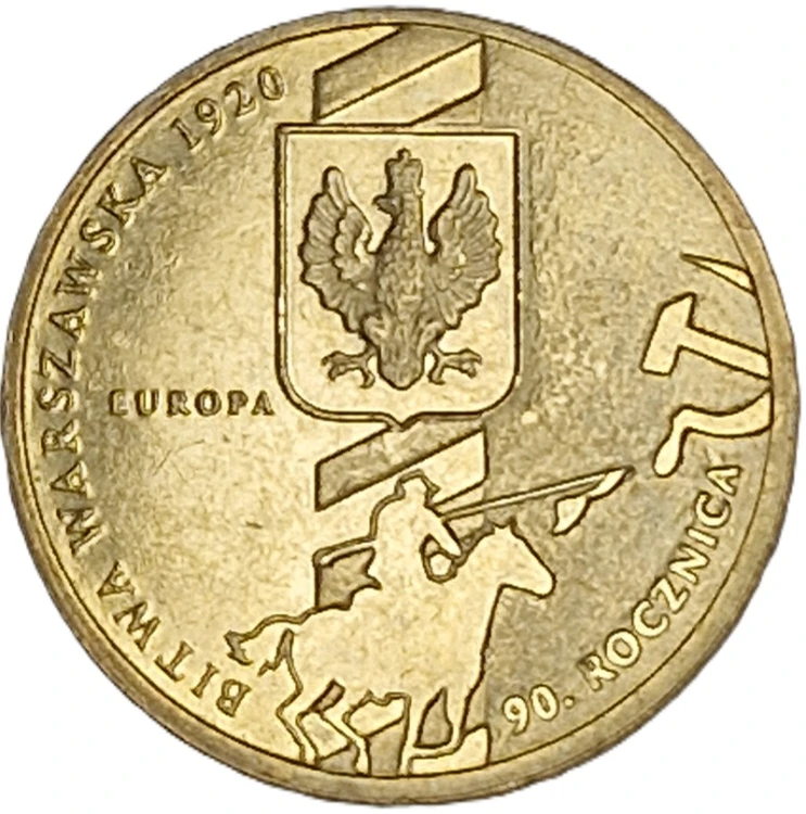 Moneta 2 zł z 90 rocznica Bitwy Warszawskiej 1920 2010 rewers
