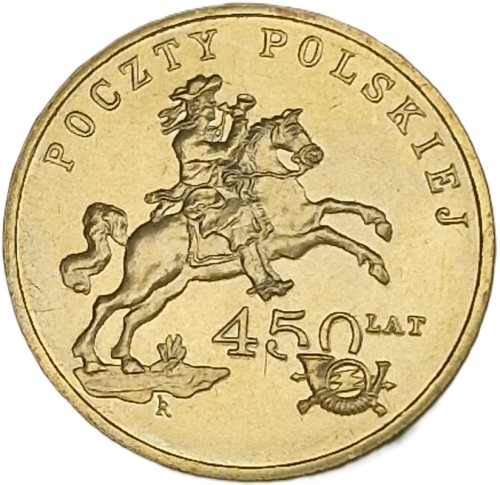 Moneta 2 zł 450-lat Poczty Polskiej 2008 rewers
