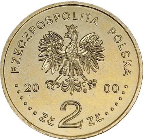 Moneta okolicznościowa 2 zł 1000-lecie Wrocławia 2000 awers