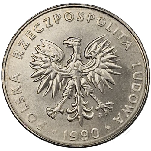 Moneta obiegowa PRL 20 złotych 1990 awers