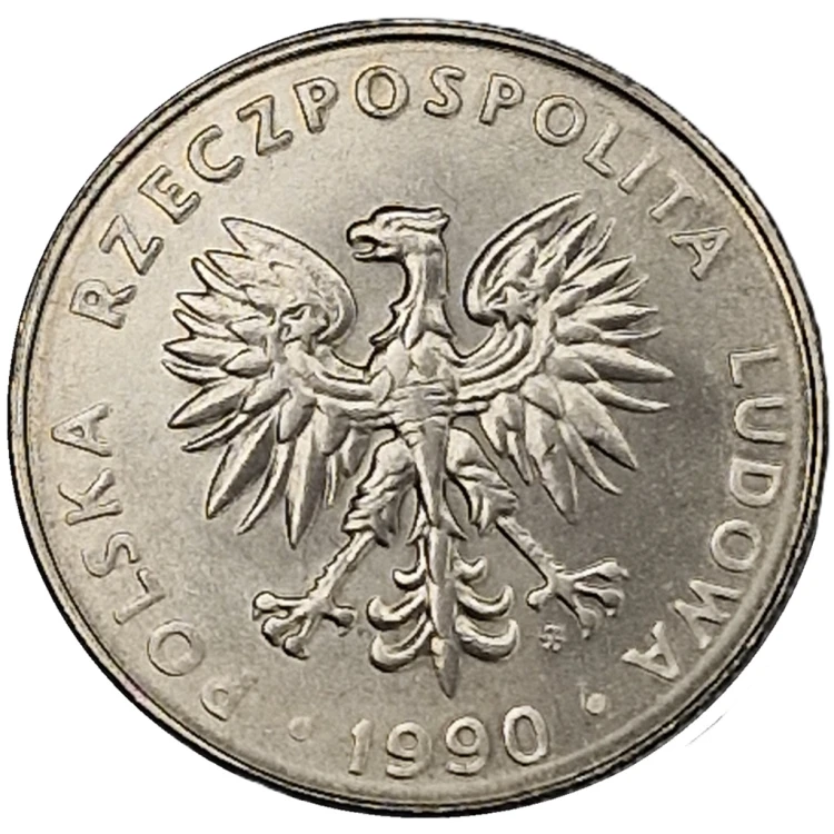 Moneta obiegowa PRL 20 złotych 1990 awers