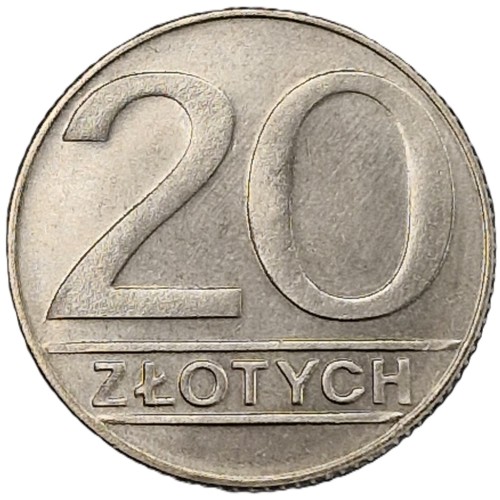 Moneta obiegowa PRL 20 złotych 1990 rewers
