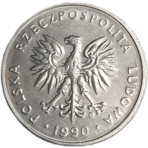 Moneta obiegowa 5 złotych 1990 rewers