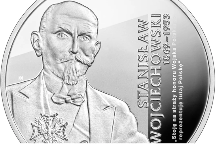 Moneta 10 zł Stanisław Wojciechowski 2023 szczegoly