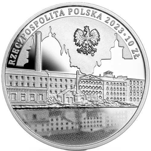 Moneta 10 zł 600-lecie nadania Łodzi praw miejskich 2023 awers
