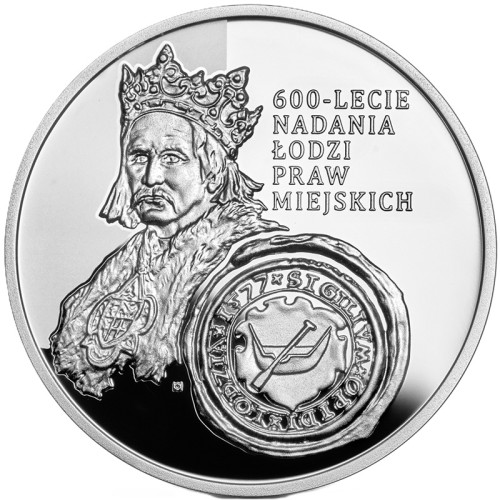 Moneta 10 zł 600-lecie nadania Łodzi praw miejskich 2023 rewers