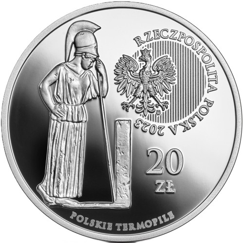 Moneta 20 zł Polskie Termopile Warszawskie Termopile 2023 awers