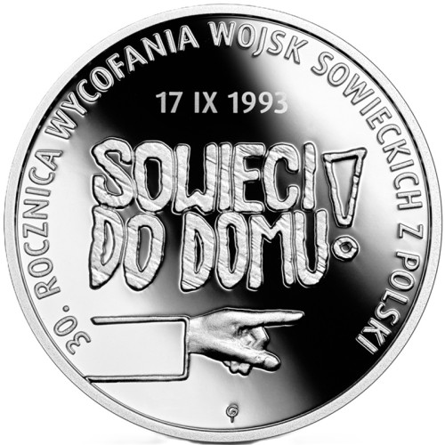 Moneta 10 zł 30 rocznica wycofania wojsk sowieckich z Polski 2023 rewers