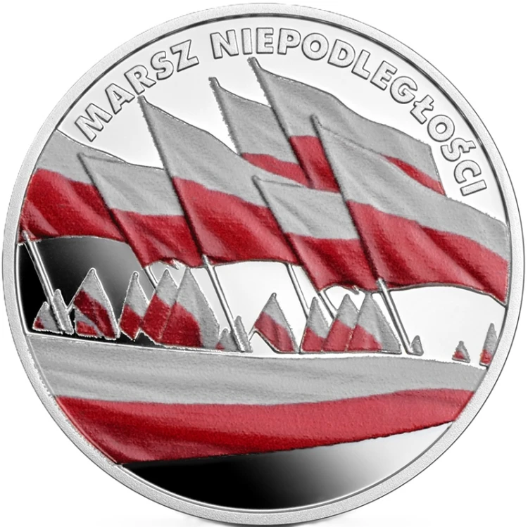 Moneta 10 zł Marsz Niepodległości 2023 rewres