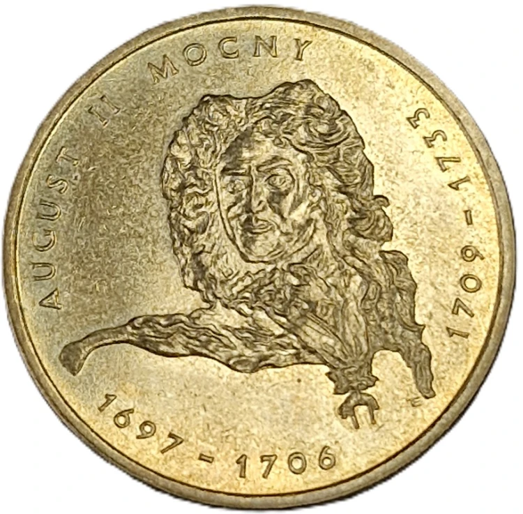 Moneta okolicznościowa 2 zł August II Mocny 2002 rewers real