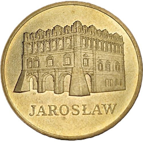 Moneta 2 zł Jarosław 2006 rewers Historyczne miasta