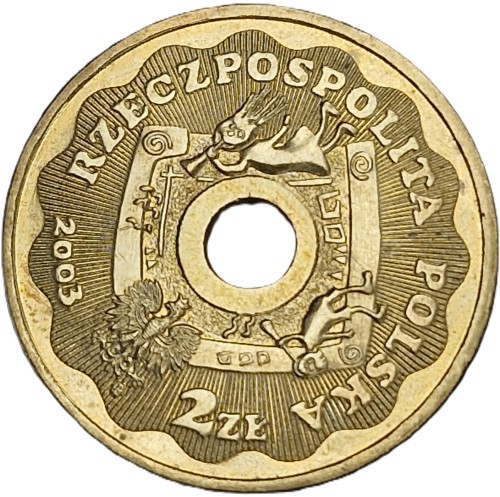 Moneta okolicznościowa 2 zł 10-lat WOŚP 2003 awers