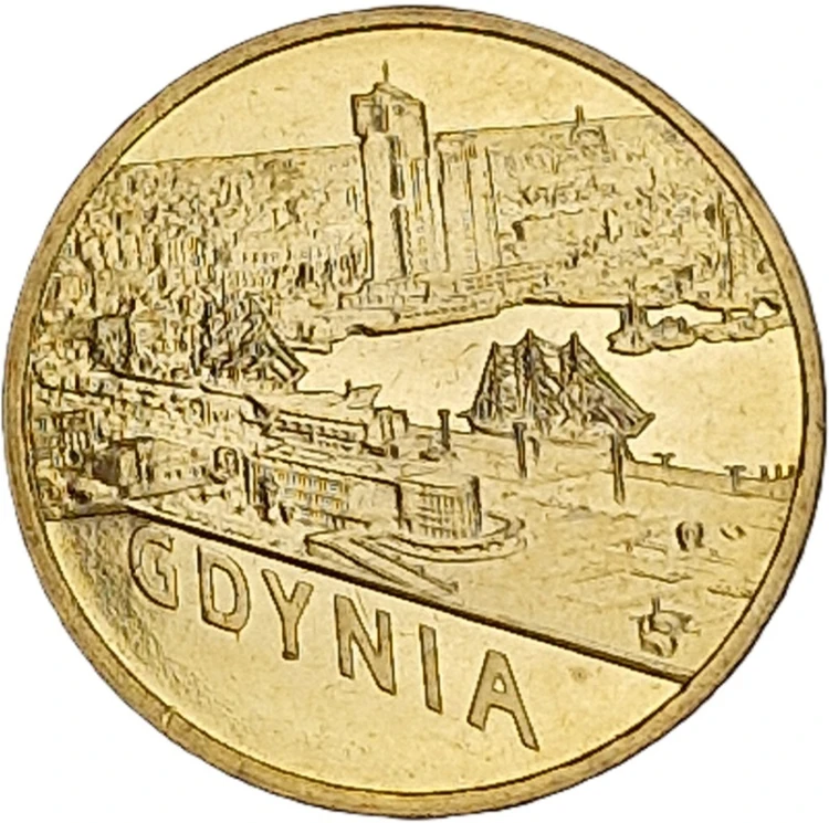 Moneta 2 zł 2011 Miasta w Polsce Gdynia rewers