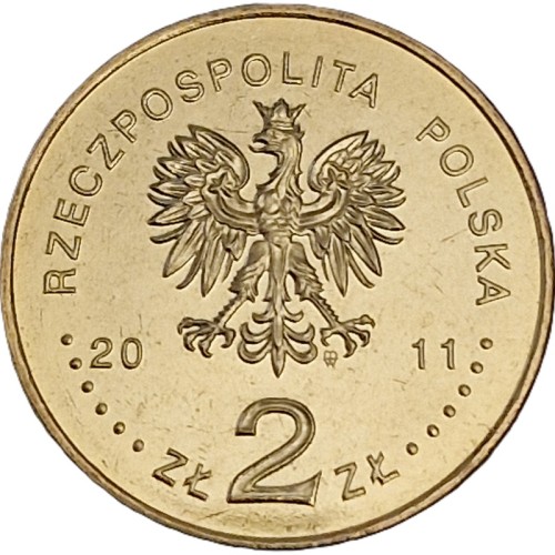 Moneta 2 zł Jeremi Przybora Jerzy Wasowski 2011 awers