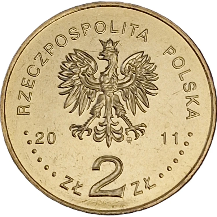Moneta 2 zł Jeremi Przybora Jerzy Wasowski 2011 awers