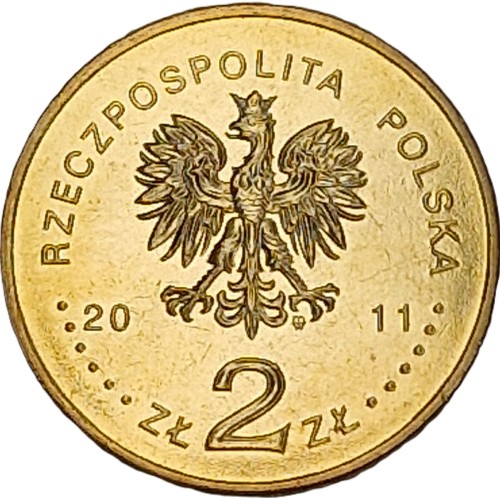 Moneta 2 zł Klasztor franciszkanów Poznań 2011 awers