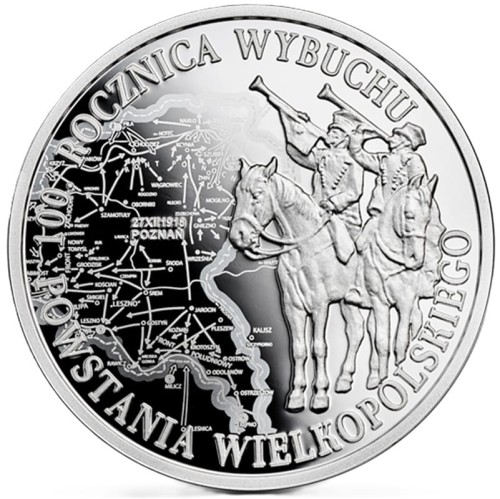 Moneta 10 zł 100 rocznica Wybuchu Powstania Wielkopolskiego 2018 rewers