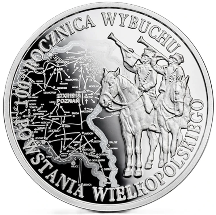 Moneta 10 zł 100 rocznica Wybuchu Powstania Wielkopolskiego 2018 rewers