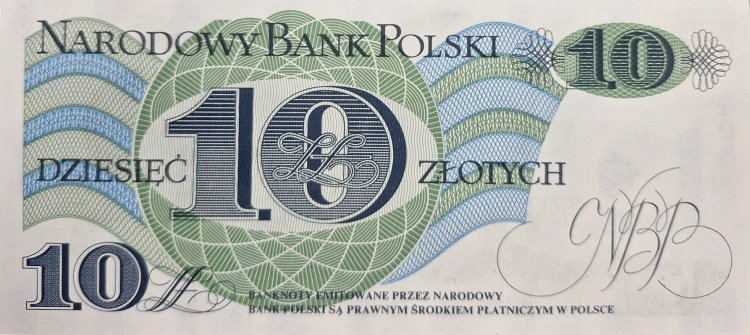 Banknot PRL 10 zł Józef Bem 1982 seria N awers rewers