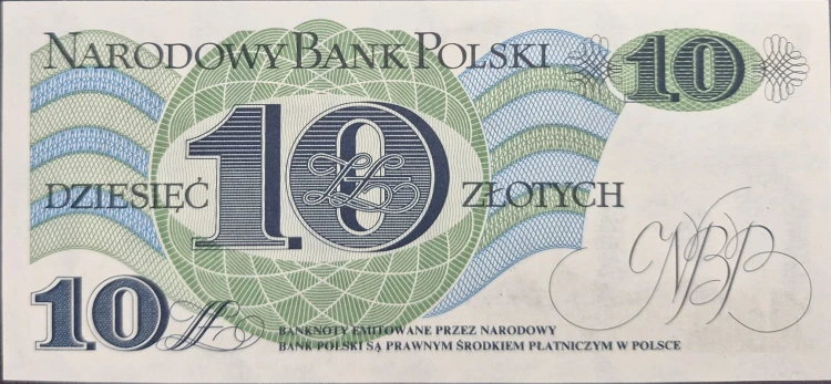 Banknot PRL 10 zł 1982 Józef Bem seria H rewers