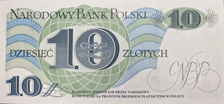 Banknot PRL 10 zł 1982 Józef Bem seria A rewers