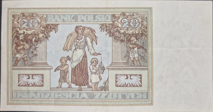 Banknot 20 złotych 1931 rewers
