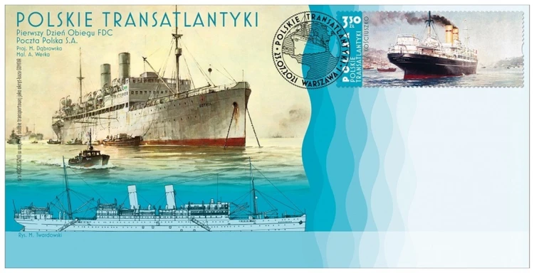 Polskie transatlantyki Kościuszko FDC 2021