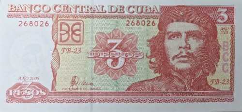 Kuba banknot 3 pesos 2005 P-127b awers