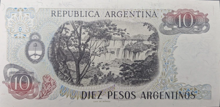 Argentyna banknot 10 pesos rewers