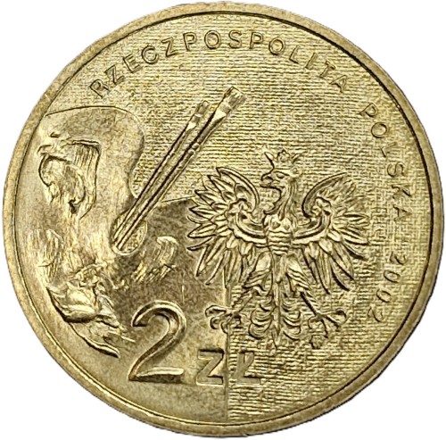 Moneta okolicznościowa 2 zł Jan Matejko 2002 awers