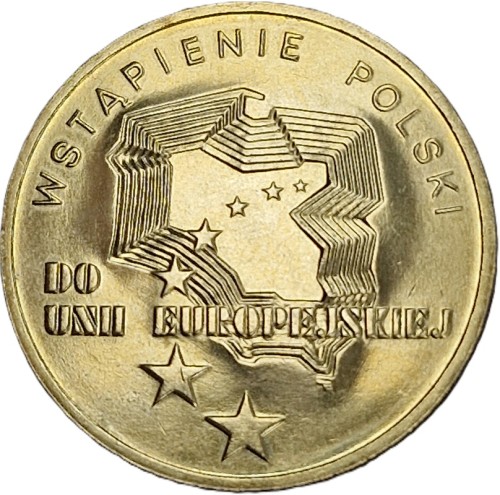 Moneta 2 zł Wstąpienie Polski do Unii Europejskiej 2004 rewers
