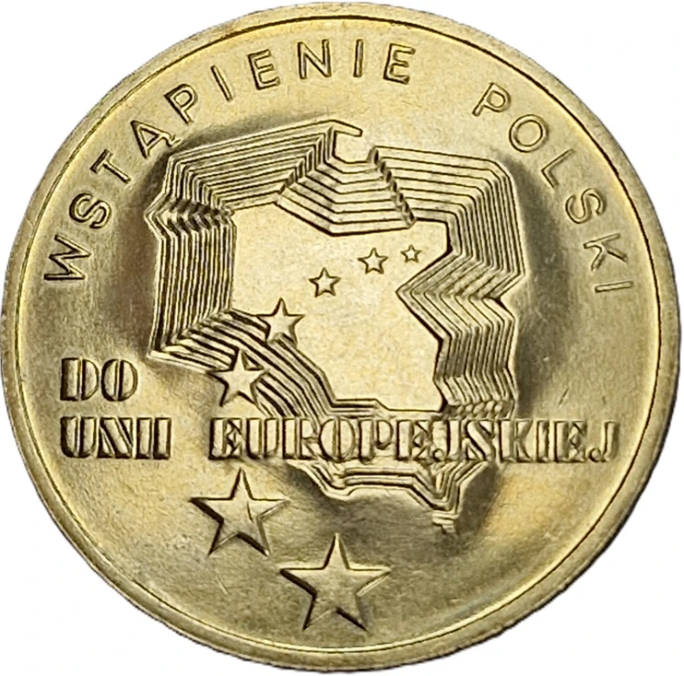 Moneta 2 zł Wstąpienie Polski do Unii Europejskiej 2004 rewers