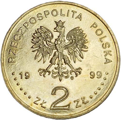 Moneta okolicznościowa 2 złote Wstąpienie Polski do NATO 1999 awers