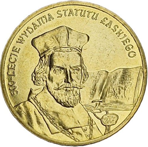 Moneta 2 zł 500-lecie Wydania Statutu Łaskiego 2006 rewers