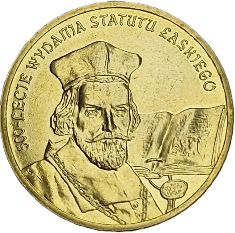 Moneta 2 zł 500-lecie Wydania Statutu Łaskiego 2006 rewers