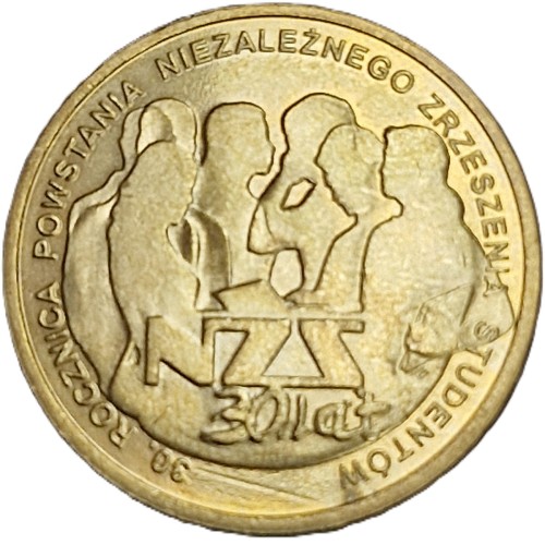 Moneta 2 zł 30 rocznica Powstania NZS 2011 rewers