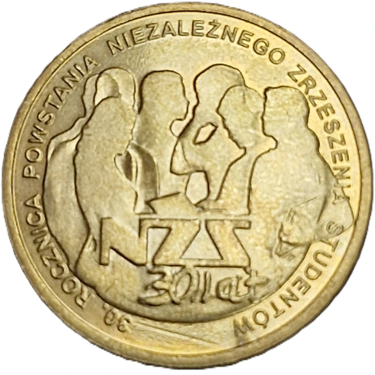 Moneta 2 zł 30 rocznica Powstania NZS 2011 rewers