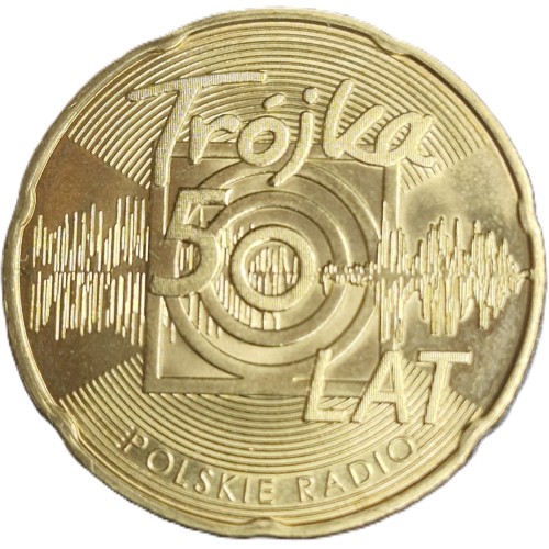 Moneta 2 zł 50-lecie Programu 3 Polskiego Radia 2012 rewers