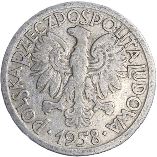 Moneta 2 złote 1958 Jagody awers stan 3