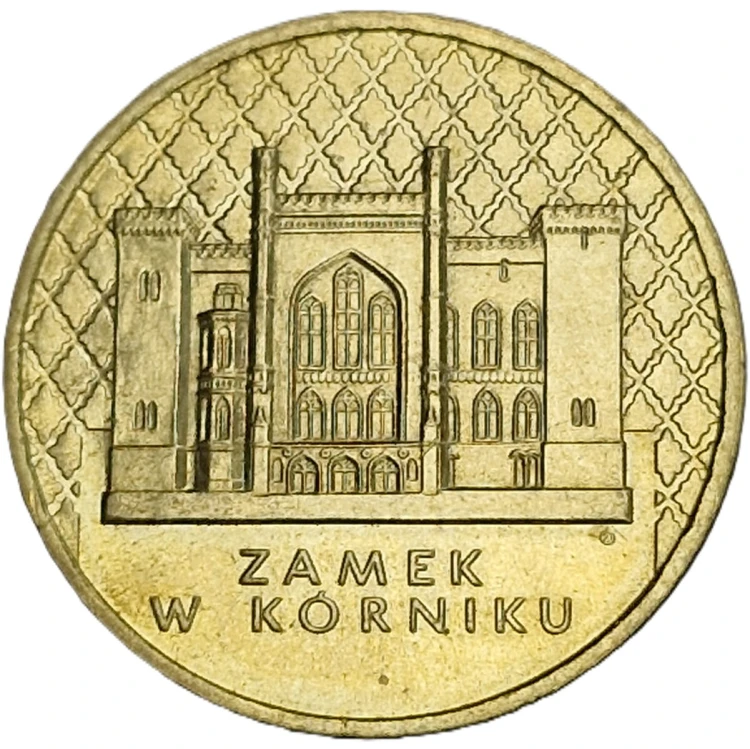 Moneta okolicznościowa 2 zł Zamek w Kórniku 1998 rewers