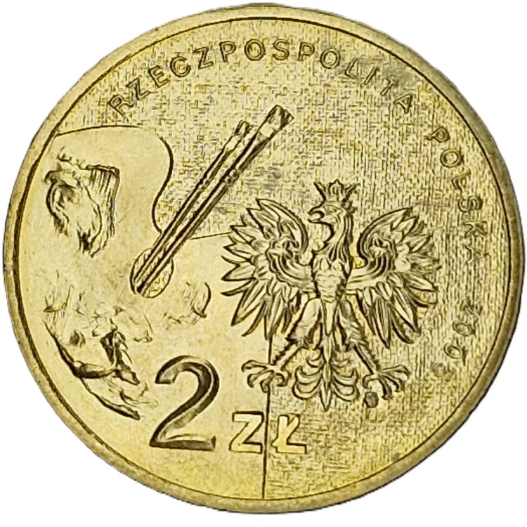Moneta okolicznościowa 2 zł Tadeusz Makowski 2005 awers
