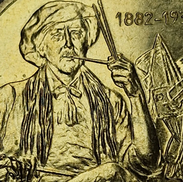 Moneta okolicznościowa 2 zł Tadeusz Makowski 2005 szczegóły