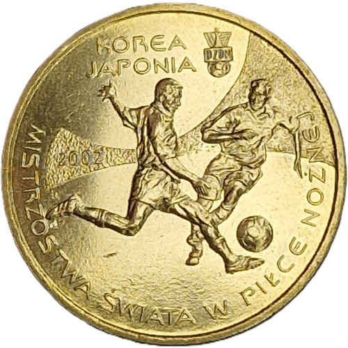 Moneta okolicznościowa 2 zł Mistrzostwa Świata Korea - Japonia 2002 rewers