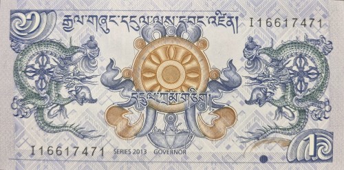 Banknot Bhutan 1 ngultrum 2013 p-27b awers