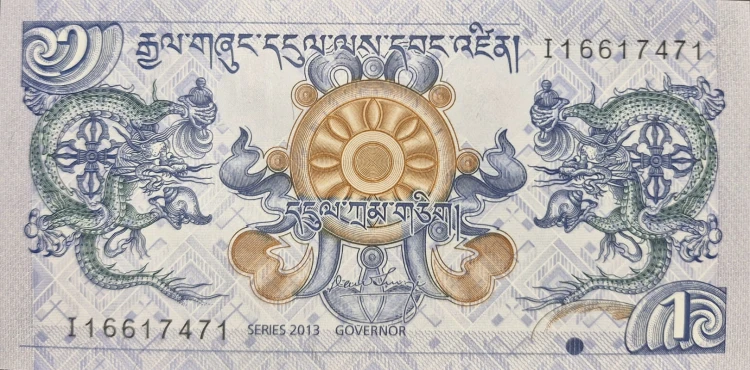 Banknot Bhutan 1 ngultrum 2013 p-27b awers